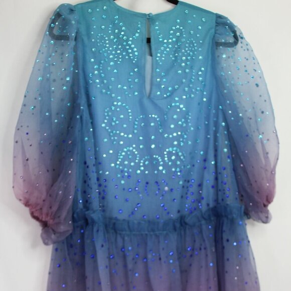 NWT Cynthia Rowley Rhinestone Tallulah Ombré Organza Maxi Dress Size Small - Picture 7 of 16